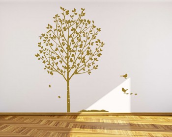 Popular Tree with Birds Wall Decal Tree Art Stickers Popular Tree with Birds Wall Decal Tree Art Stickers